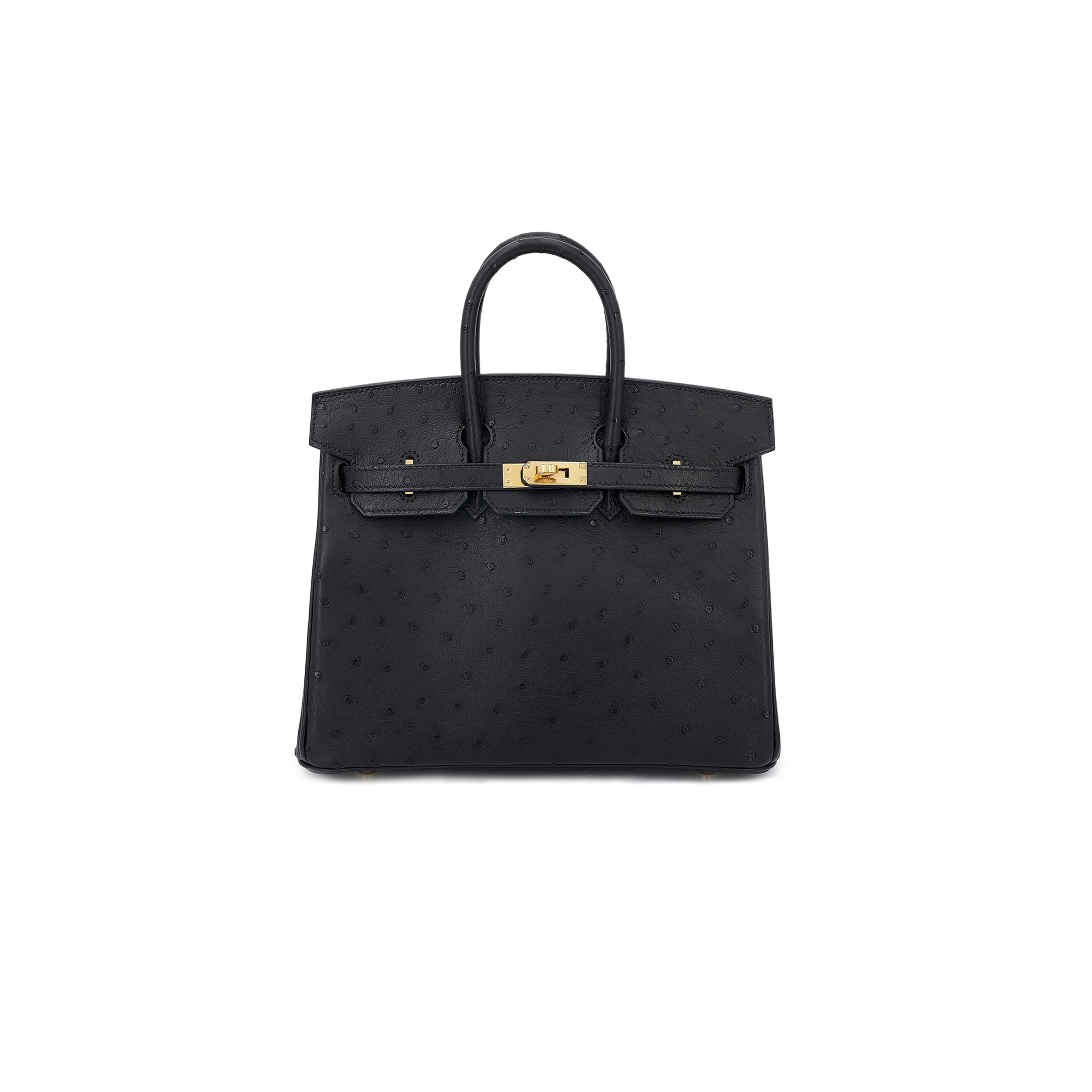 H**mes master birkin 30 black ostrich with rose gold hardware handbag 10099995 (30*22*16cm)